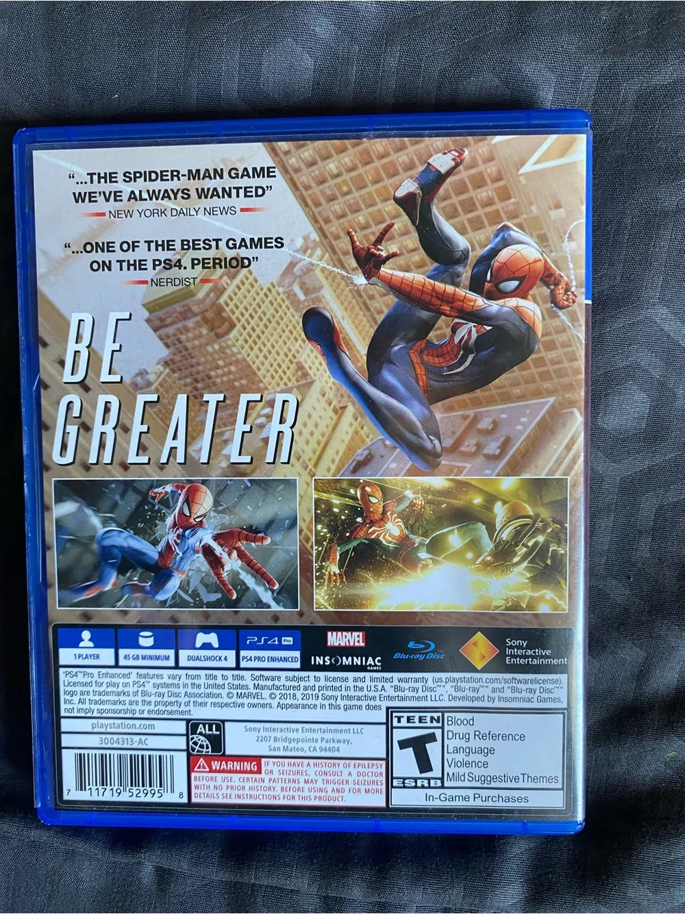 PlayStation PS4 Marvel Spider-Man - Red Game of the Year Edition